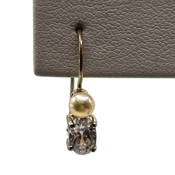 Vintage Avon 925 Sterling Silver‎ Pink Pearl Rhinestone Dangle Drop Earrings - Picture 2 of 6